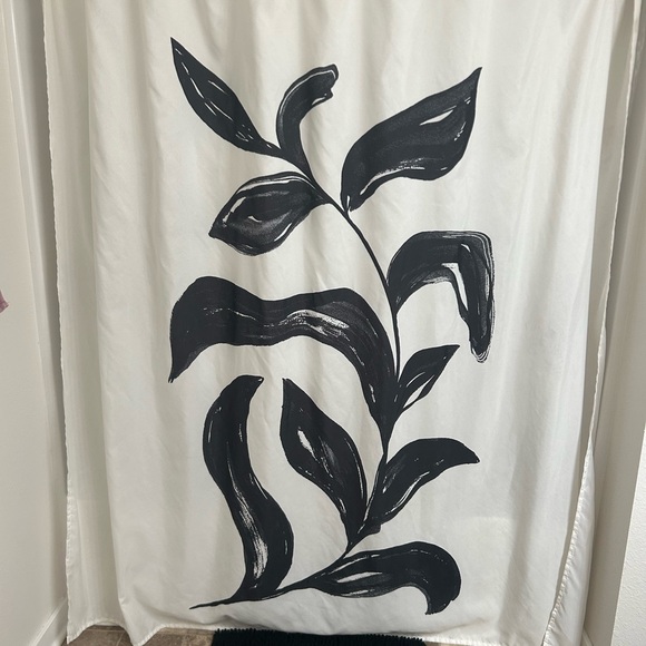 Elegant Black and White Shower Curtain - Picture 2 of 4